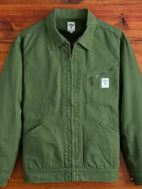 11.5oz Cotton Canvas Work Jacket in Moss Green