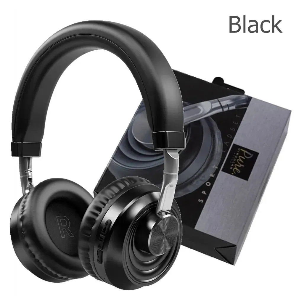 12 Hours Play Wireless Headphones Bluetooth 5.0 Headset Over Ear Sports Running Earphone with Mic Support SD Player for Music TV