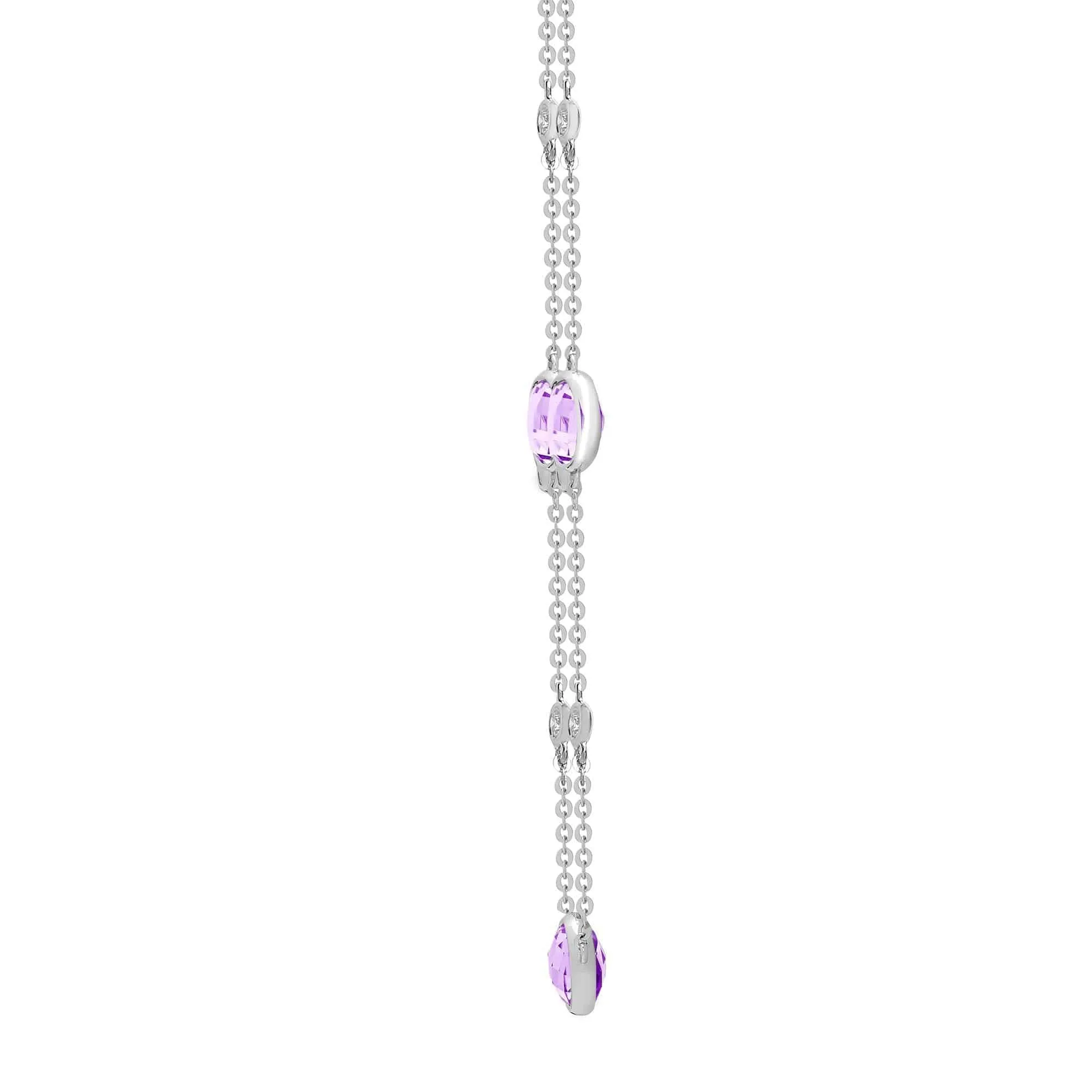 18ct White Gold Diamond And Amethyst Necklace