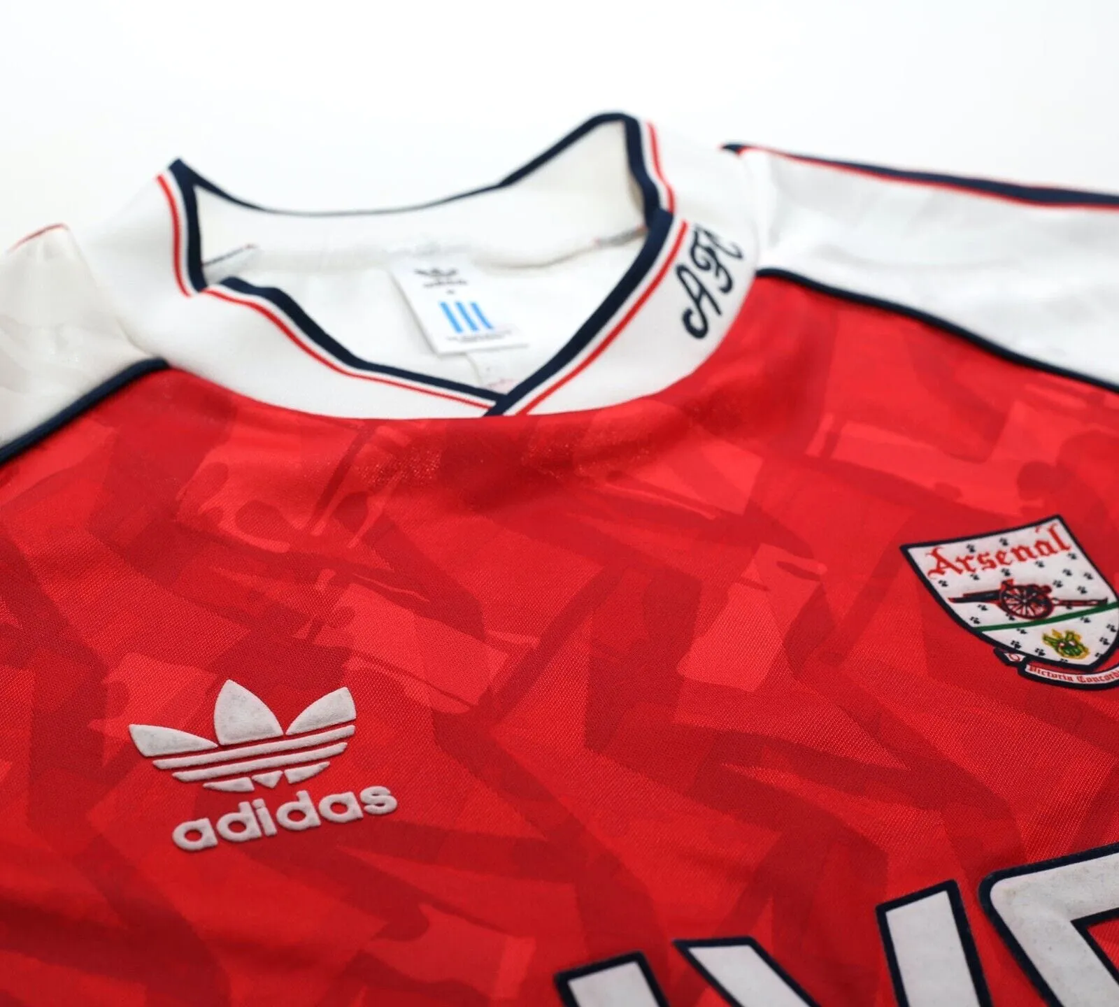 1990/92 WRIGHT #8 Arsenal Retro adidas Originals Home Football Shirt (M)