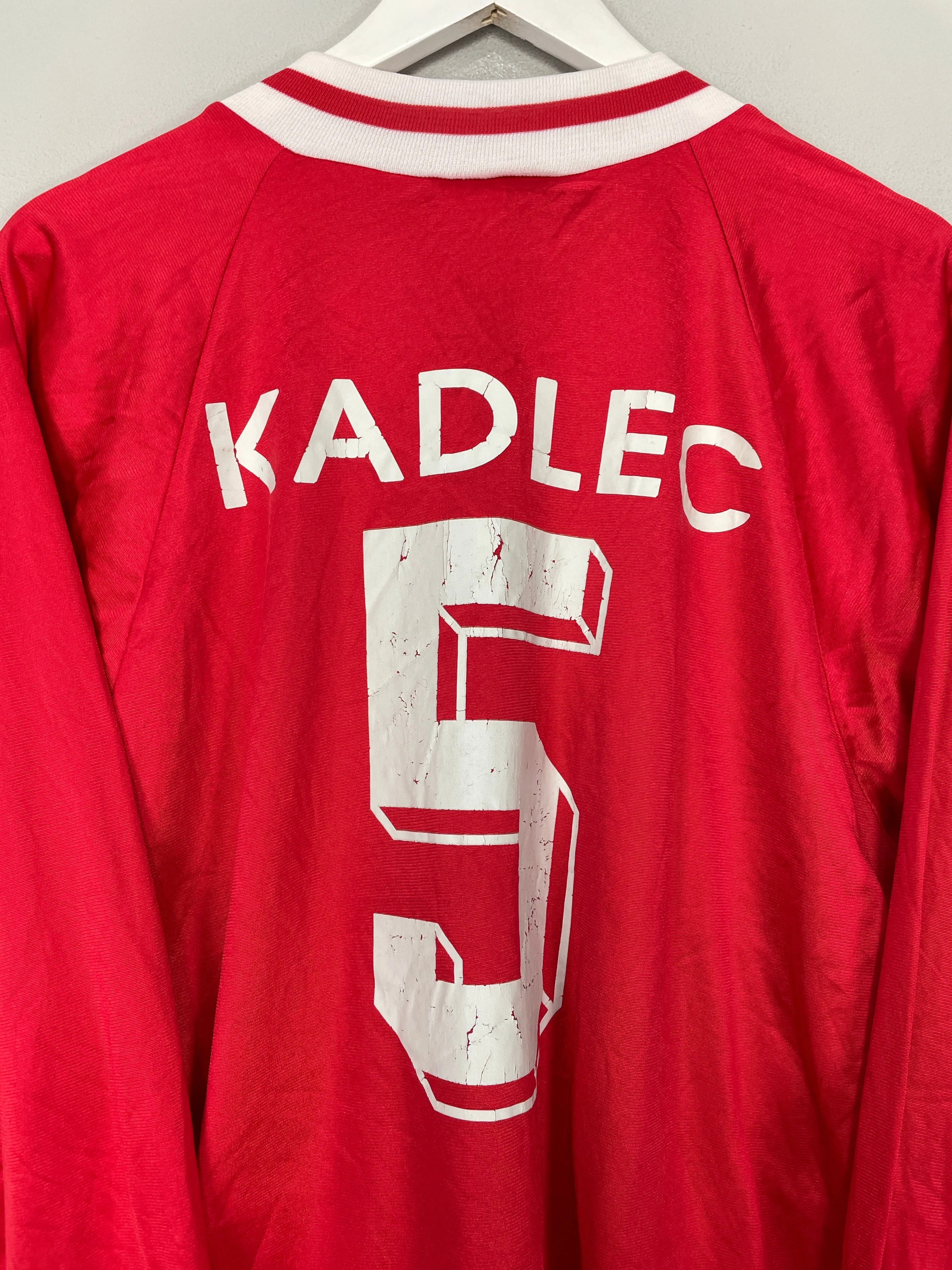 1994/95 KAISERSLAUTERN KADLEC #5 *SIGNED* L/S HOME SHIRT (L) ADIDAS