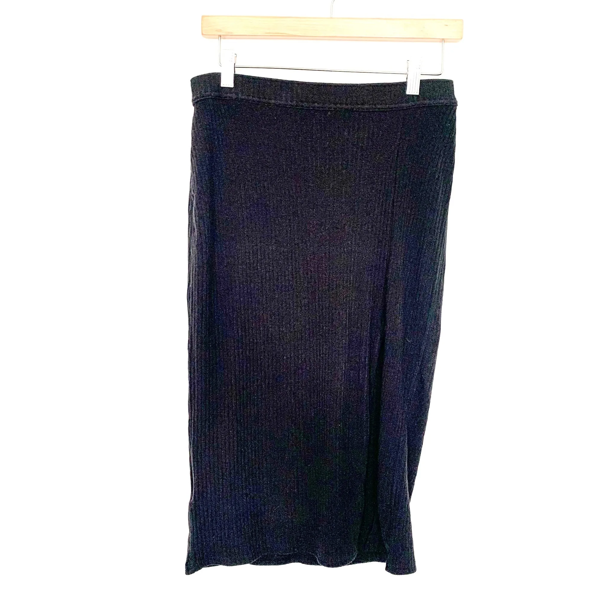 Abercrombie & Fitch Black Ribbed Front Slit Skirt NWT- Size M