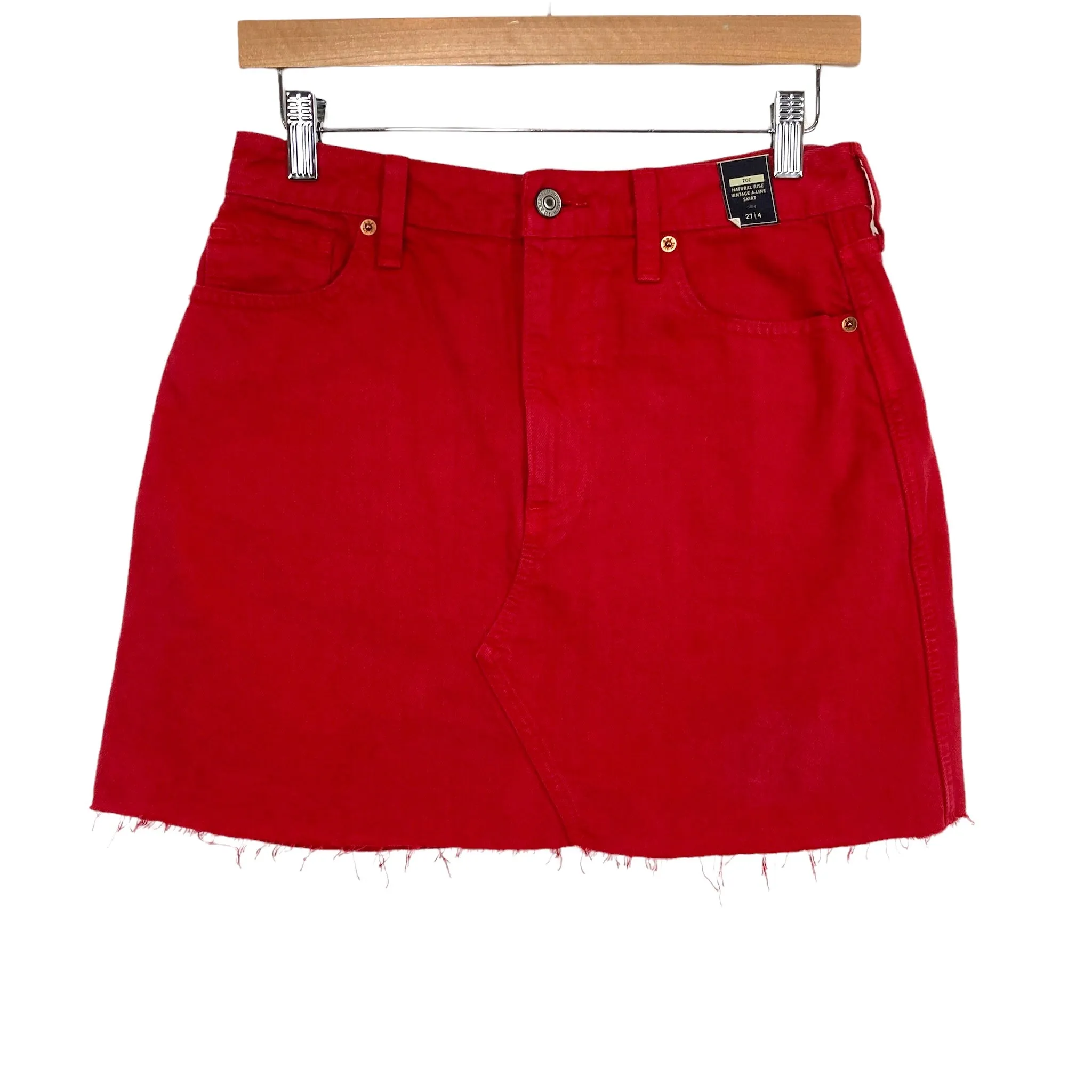 Abercrombie & Fitch Red Natural Rise Vintage A-Line Skirt NWT- Size 27/4