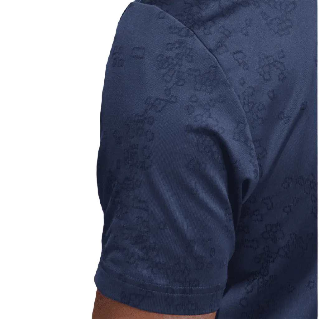 Adidas Jacquard Golf Polo Shirt - Navy