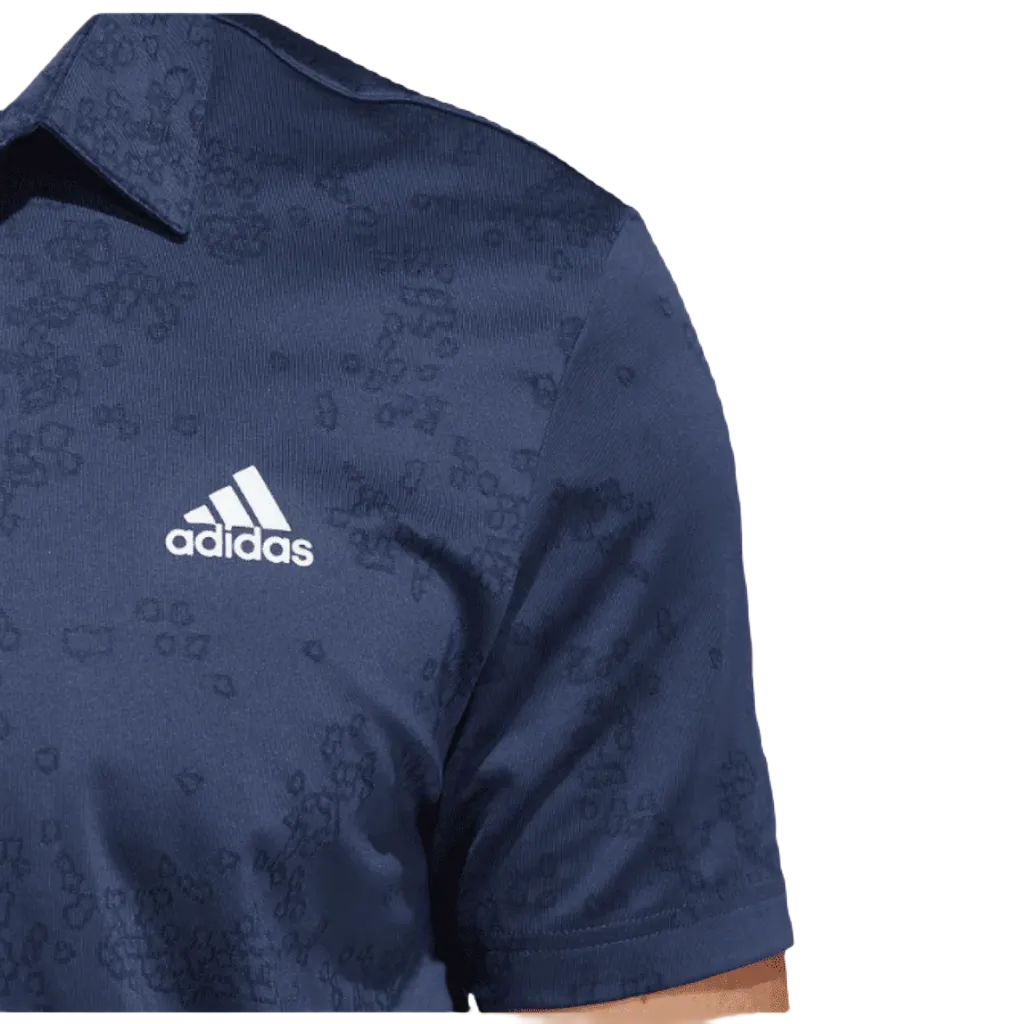 Adidas Jacquard Golf Polo Shirt - Navy