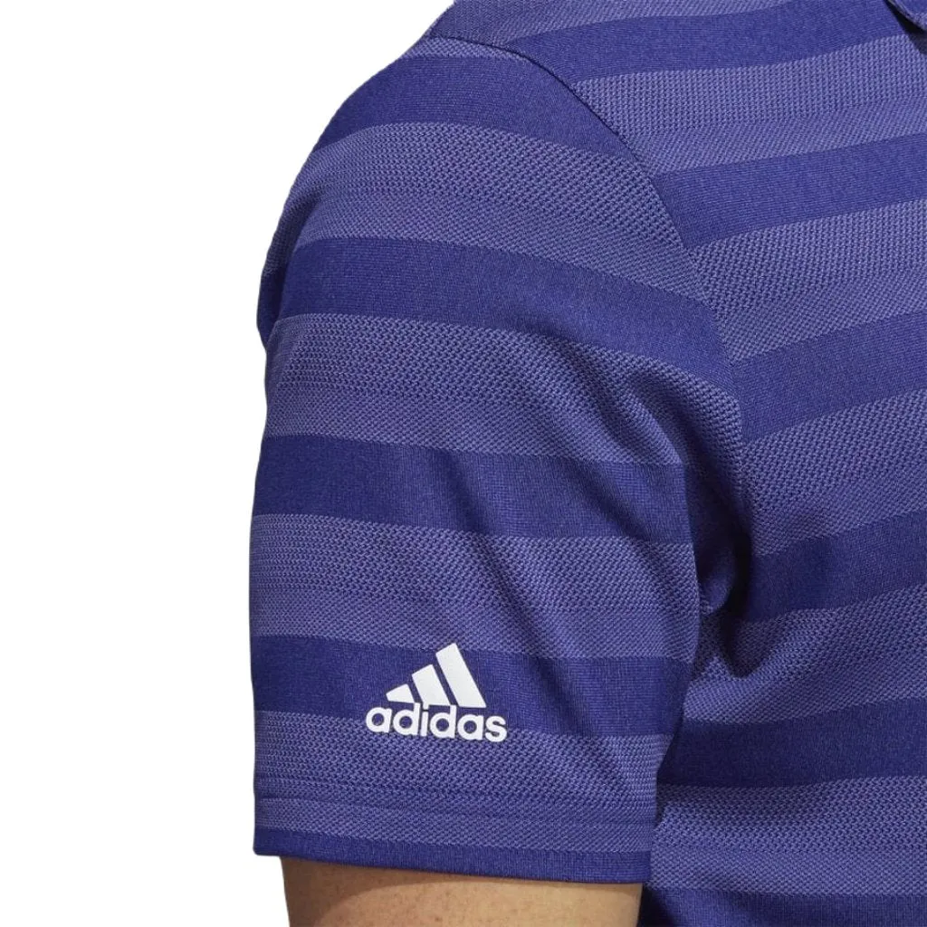 Adidas Two-Color Men's Striped Polo Shirt - Legacy Indigo