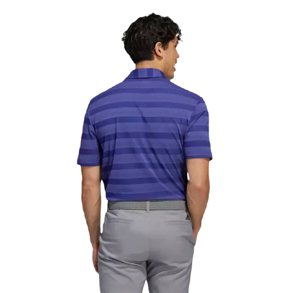 Adidas Two-Color Men's Striped Polo Shirt - Legacy Indigo