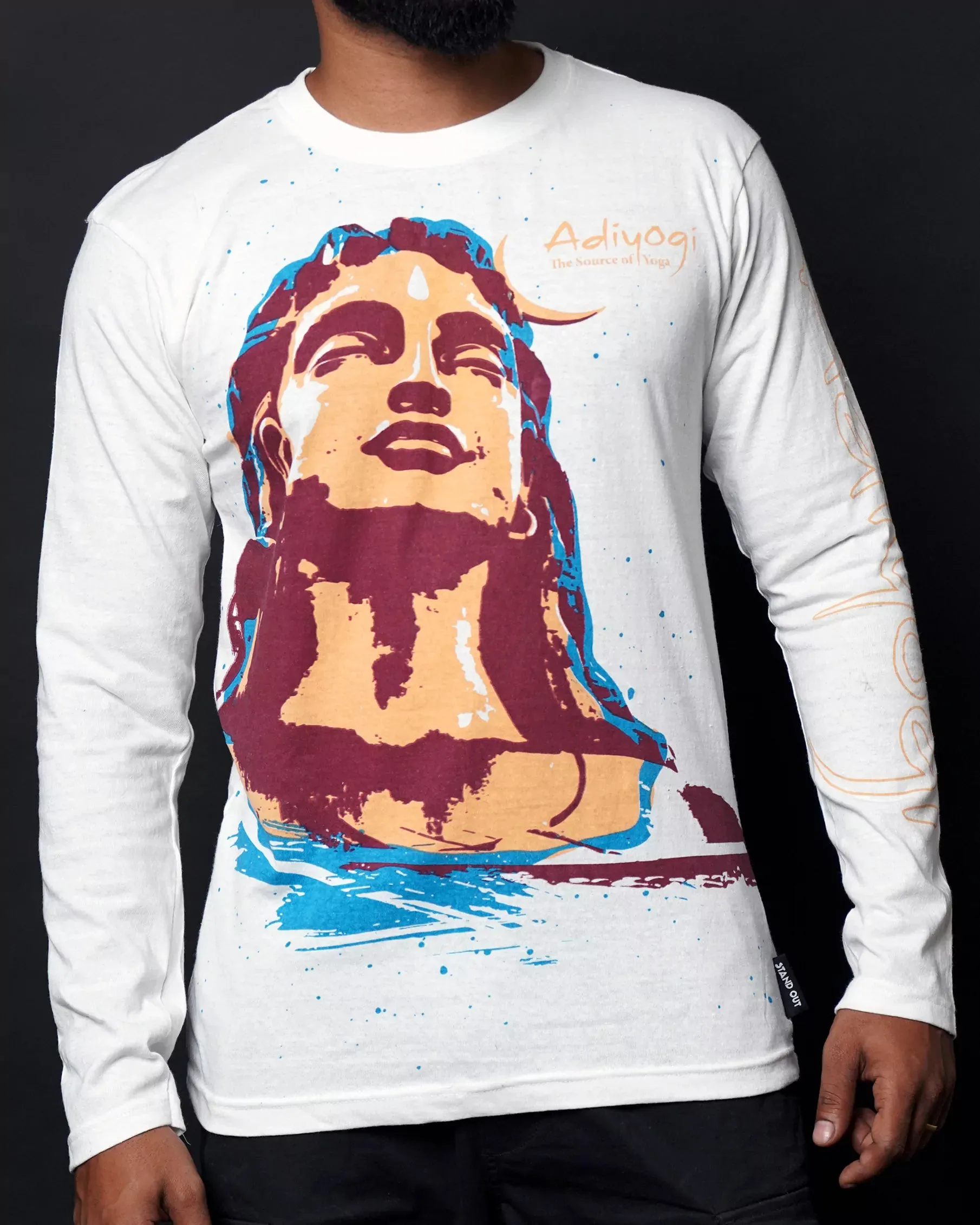 Adiyogi White Full Sleeve T-Shirt