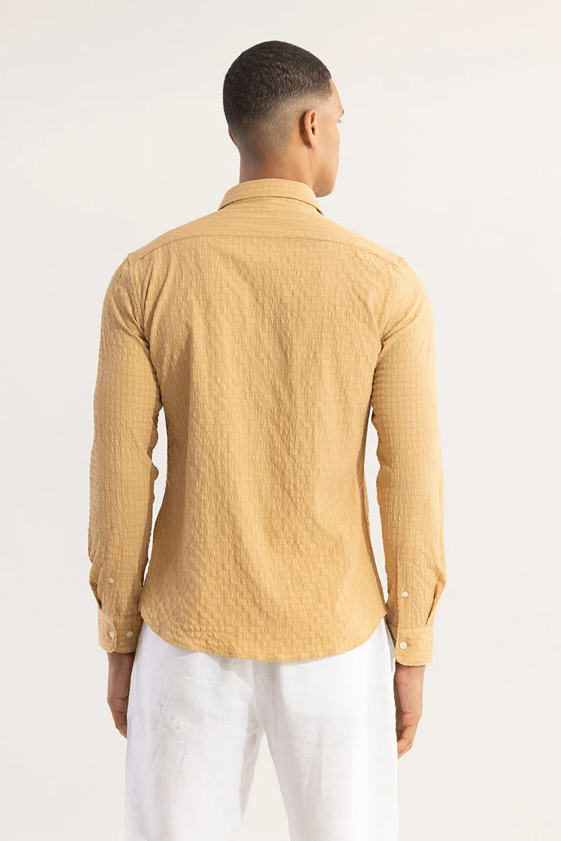 AiryCheck Mustard Seer Sucker Shirt