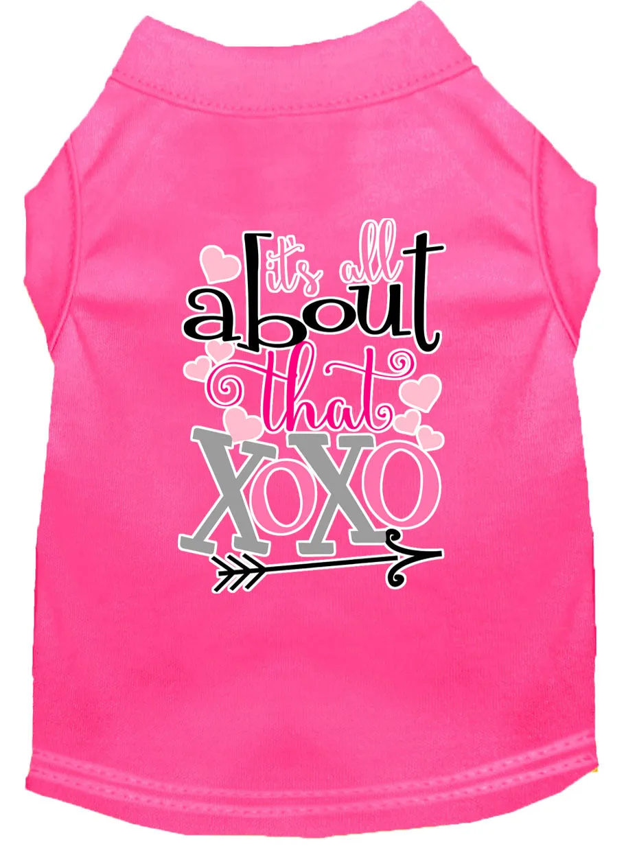 All About That Xoxo Screen Print Dog Shirt Bright Pink Xl