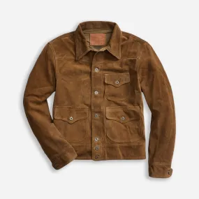 ALSTON SUEDE JACKET - MID BROWN