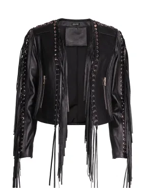 ANGE Fringed Leather Jacket