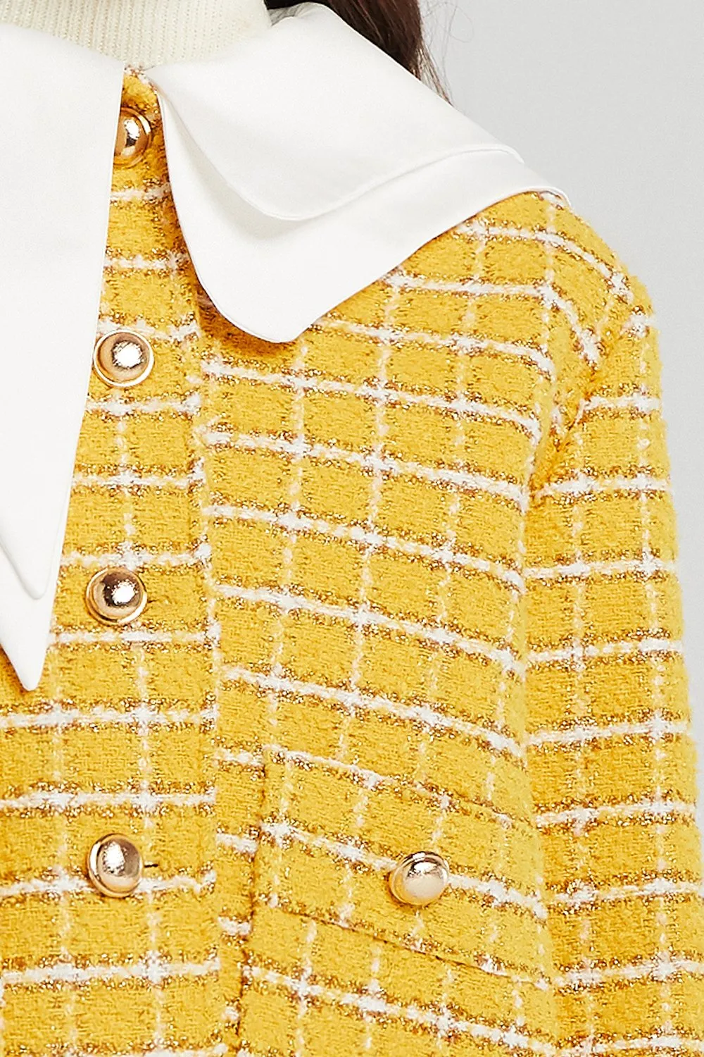 Ann Asymmetric Collar Boucle Jacket