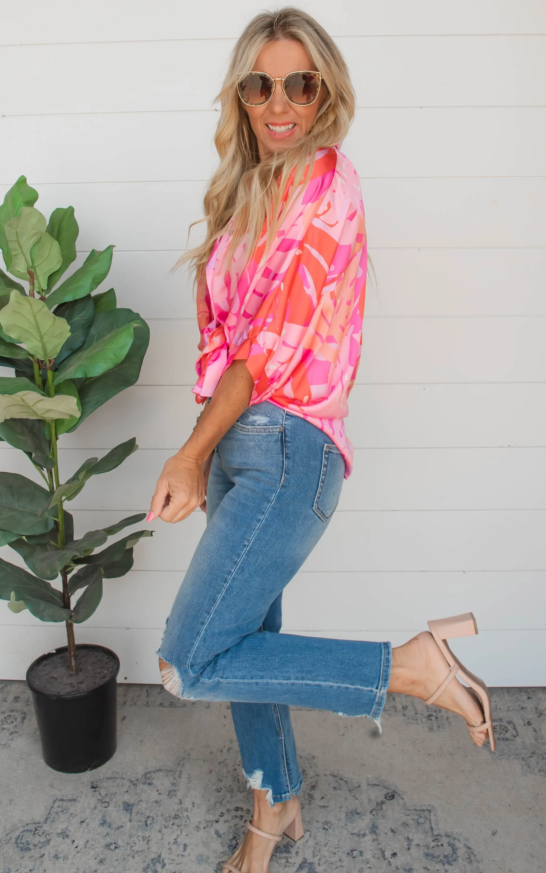 Arizona Palm Beach Button Down Blouse | FINAL SALE