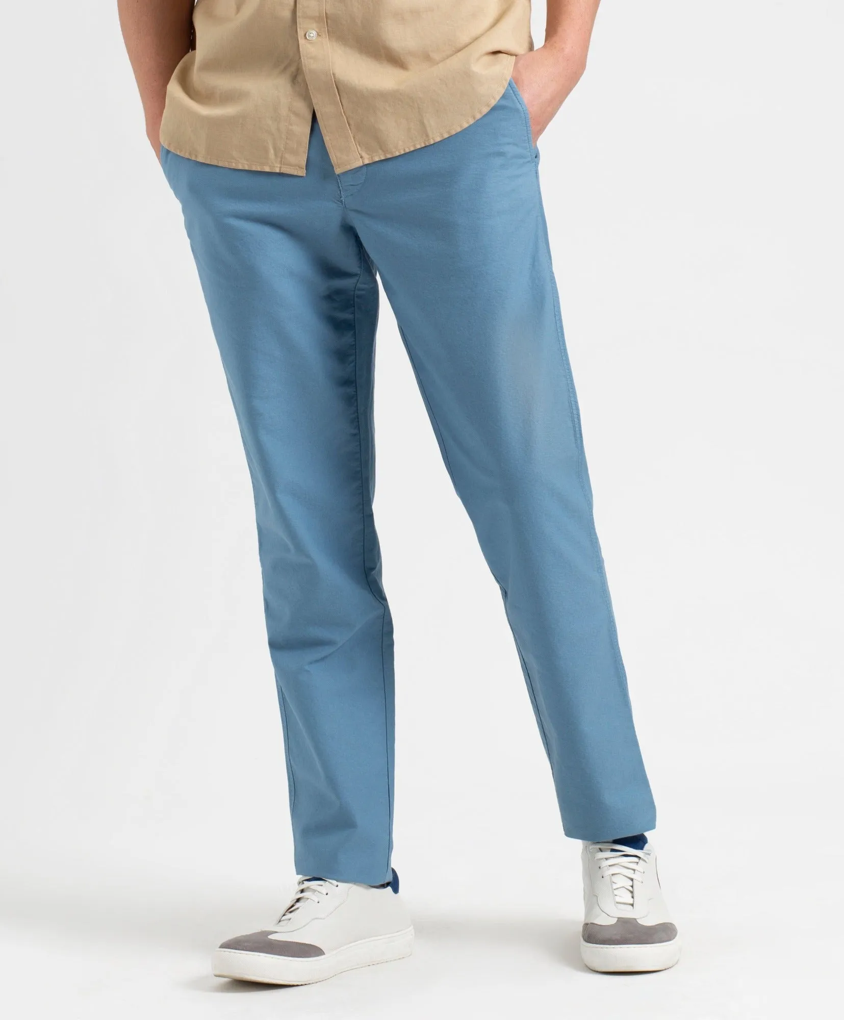 Beatnik Oxford Slim Taper Garment Dye Chino - Dusty Blue