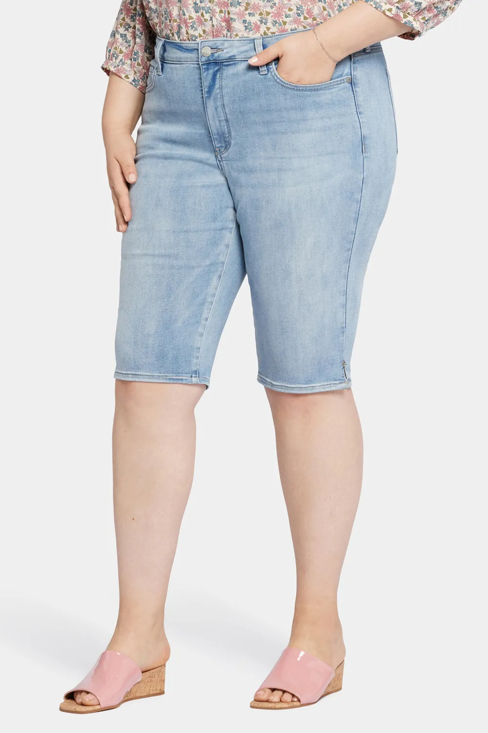 Bike Capri Jeans In Plus Size - Afterglow