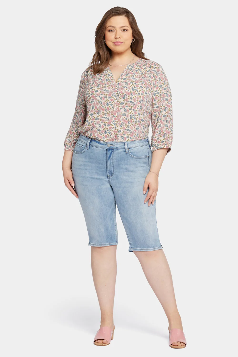 Bike Capri Jeans In Plus Size - Afterglow