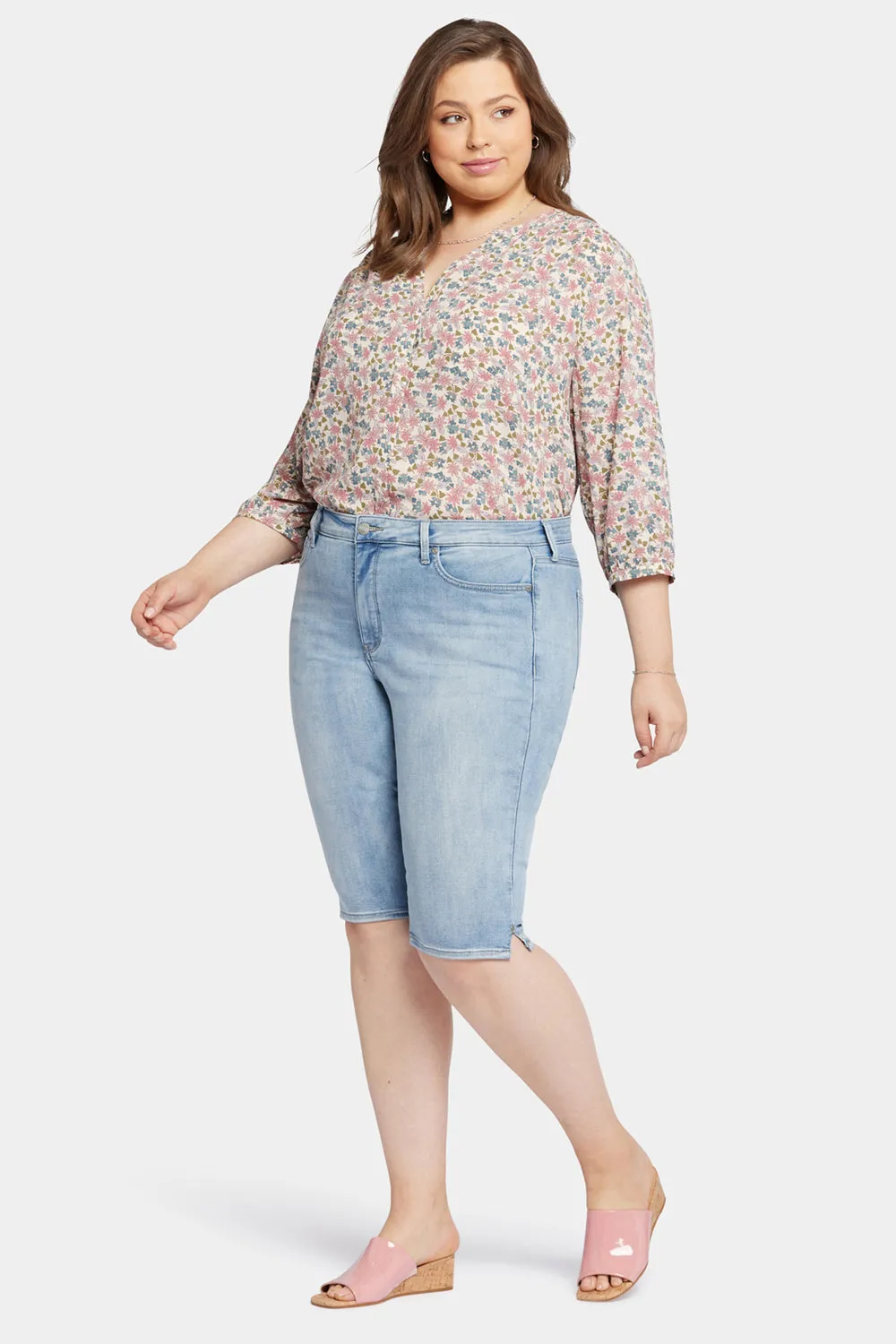 Bike Capri Jeans In Plus Size - Afterglow