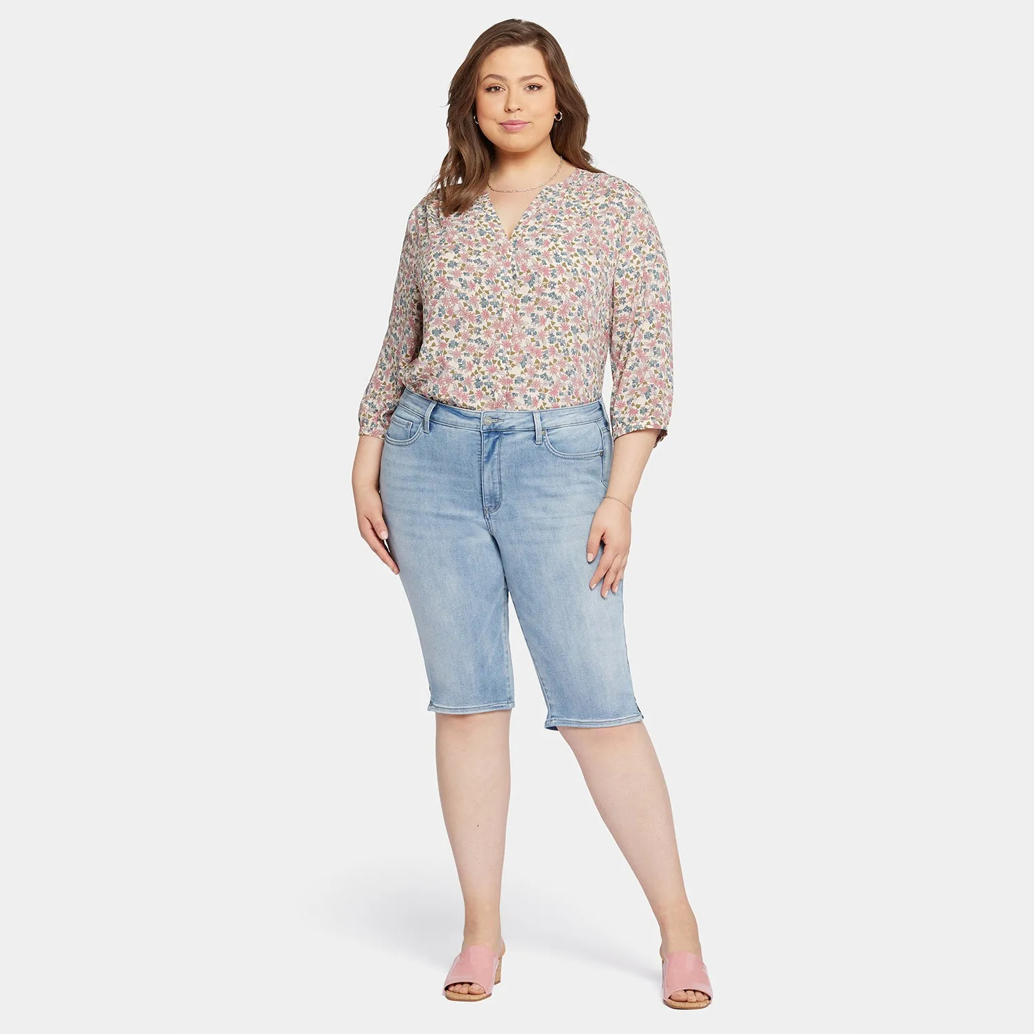 Bike Capri Jeans In Plus Size - Afterglow