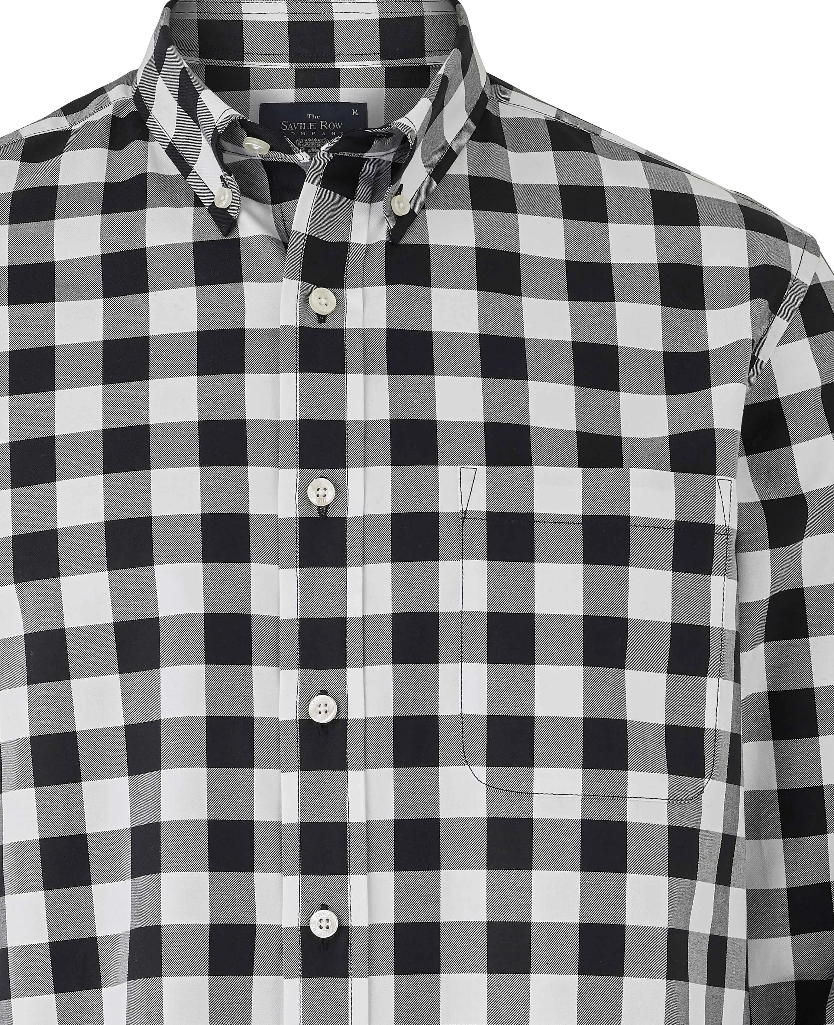 Black White Bold Check Button-Down Shirt