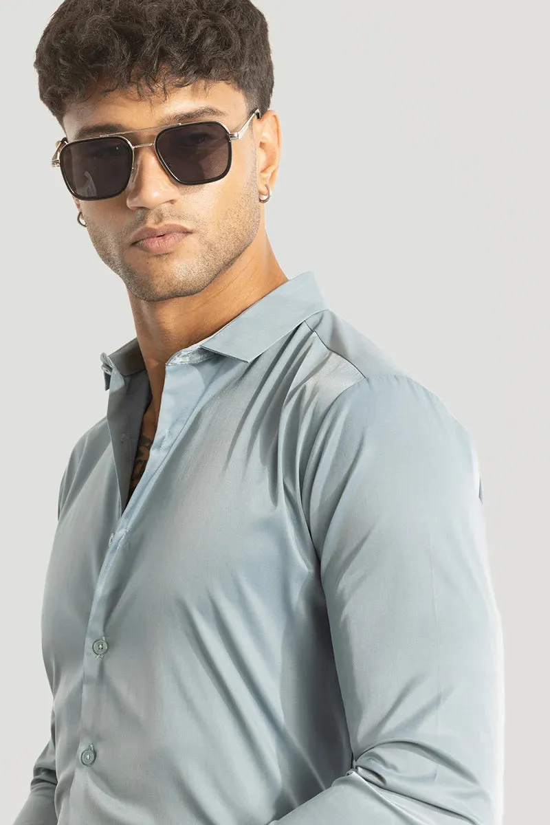 Blue Slim Fit Stretch Shirt