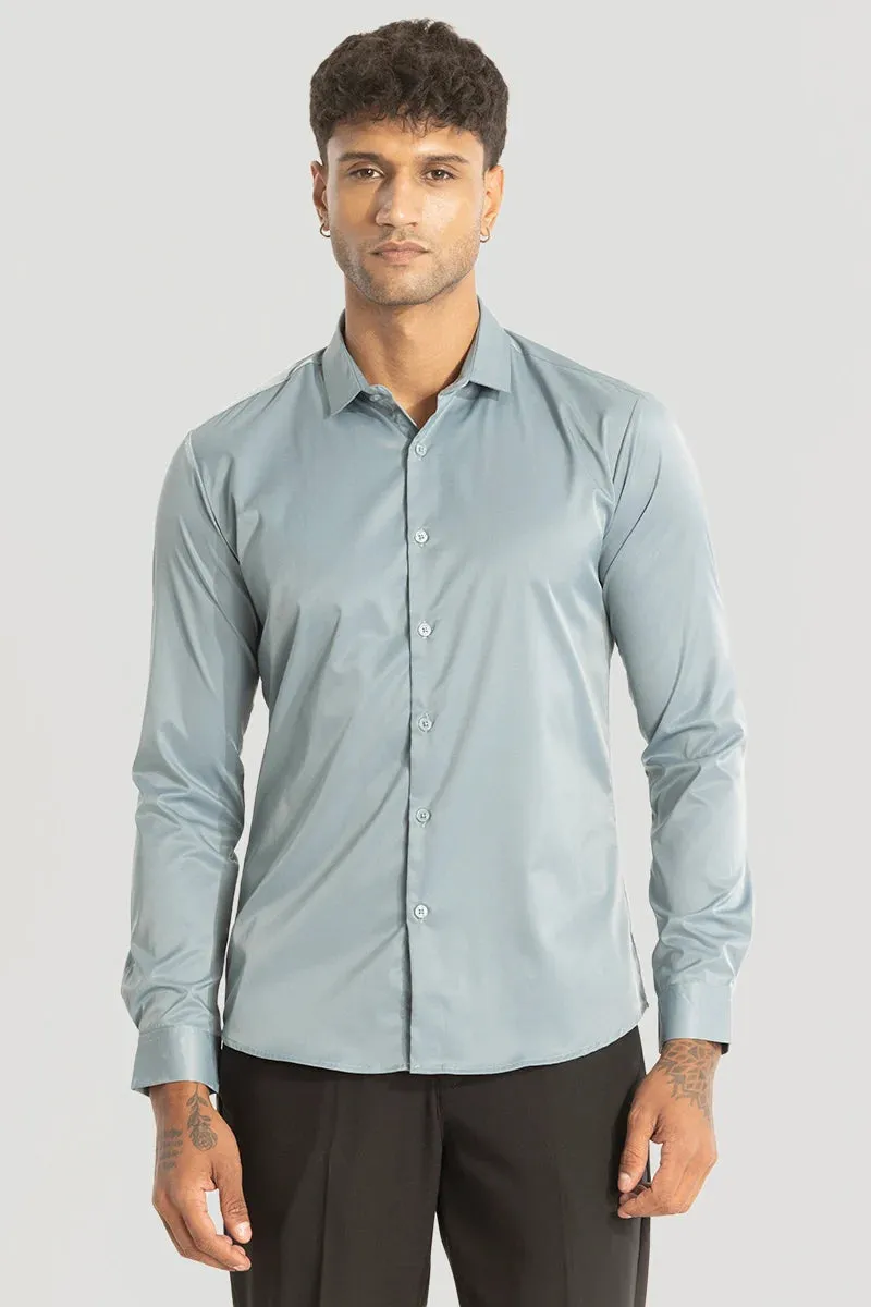 Blue Slim Fit Stretch Shirt