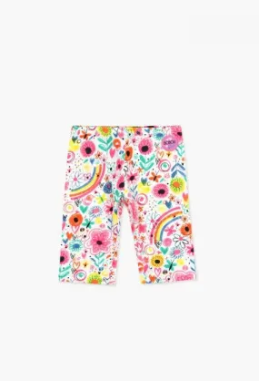 Boboli Leggings - Flowers and Rainbows