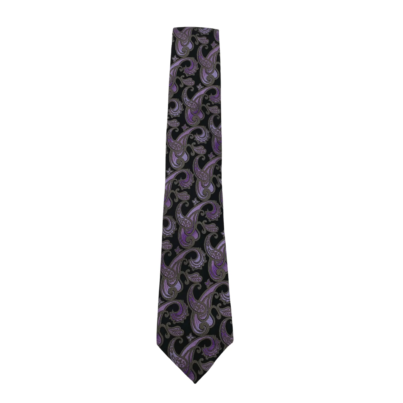 BOCARA Silk Paisley Tie - Purple & Black