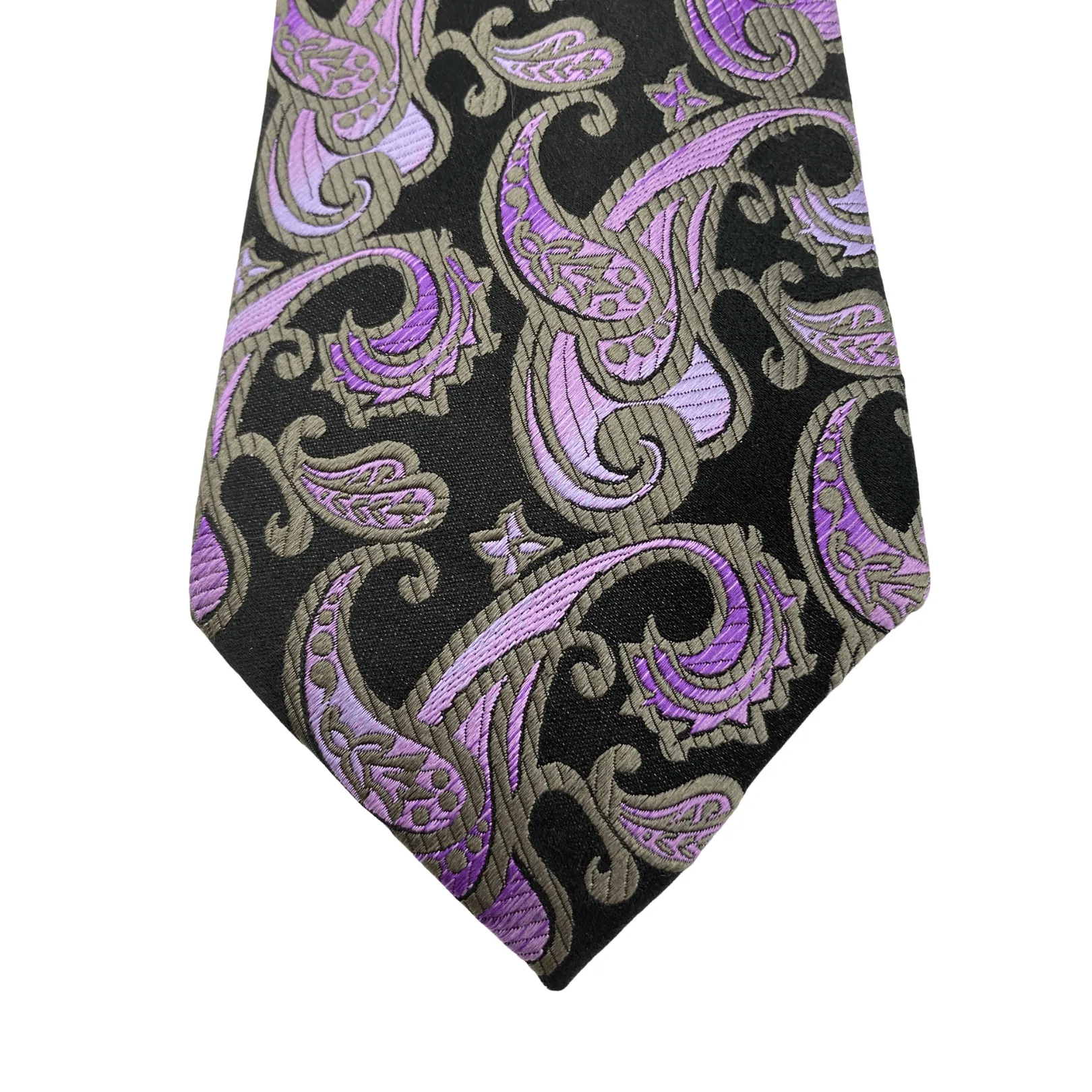 BOCARA Silk Paisley Tie - Purple & Black