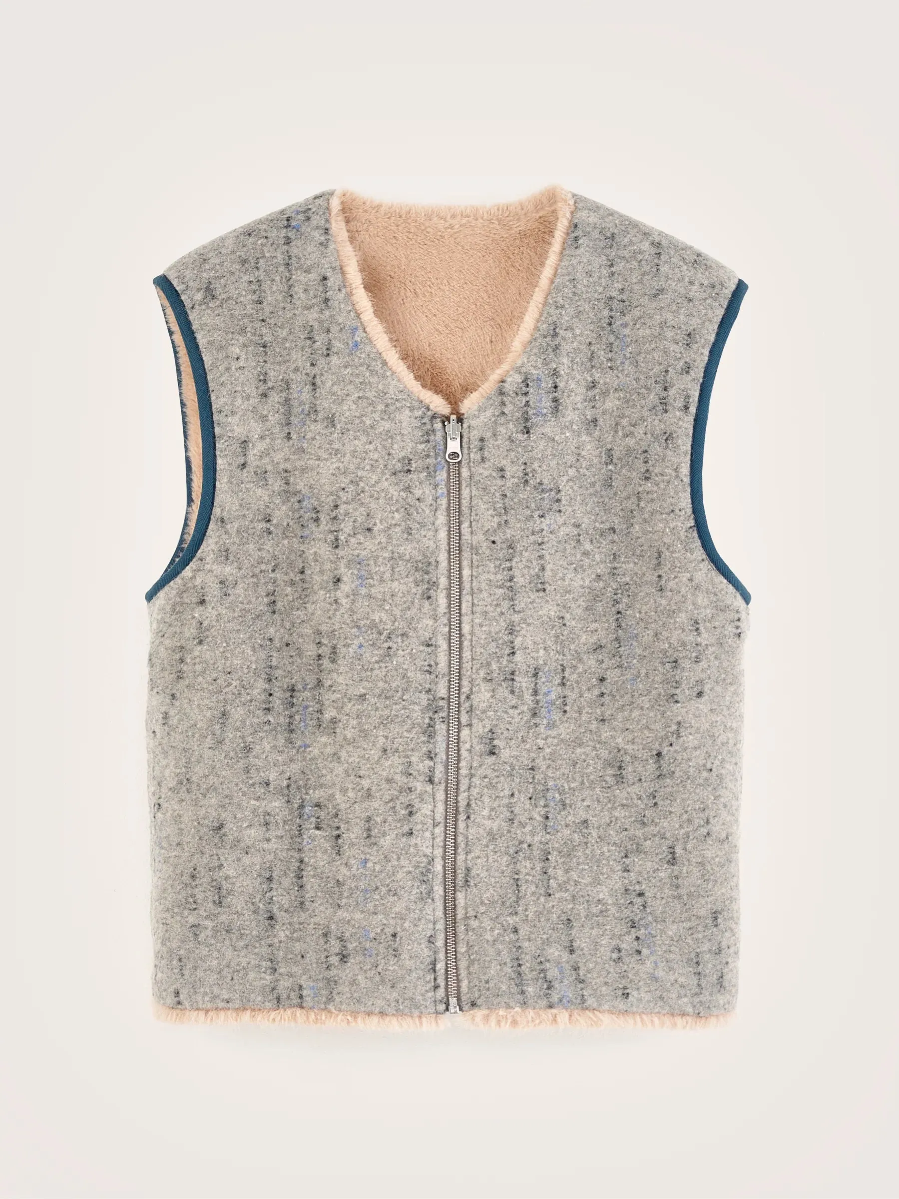 BR Hess Zip Vest in Heather Grey