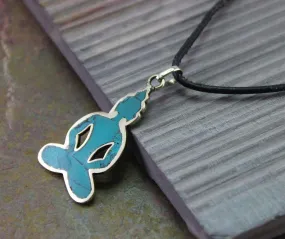 Brass and Turquoise Yoga Pendant