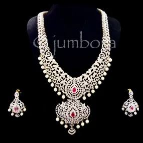 Bridal Statement AD Zircon Necklace Set