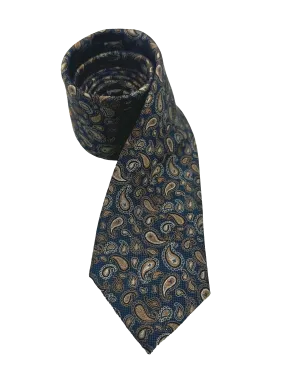 Brown Paisley Print Silk Tie