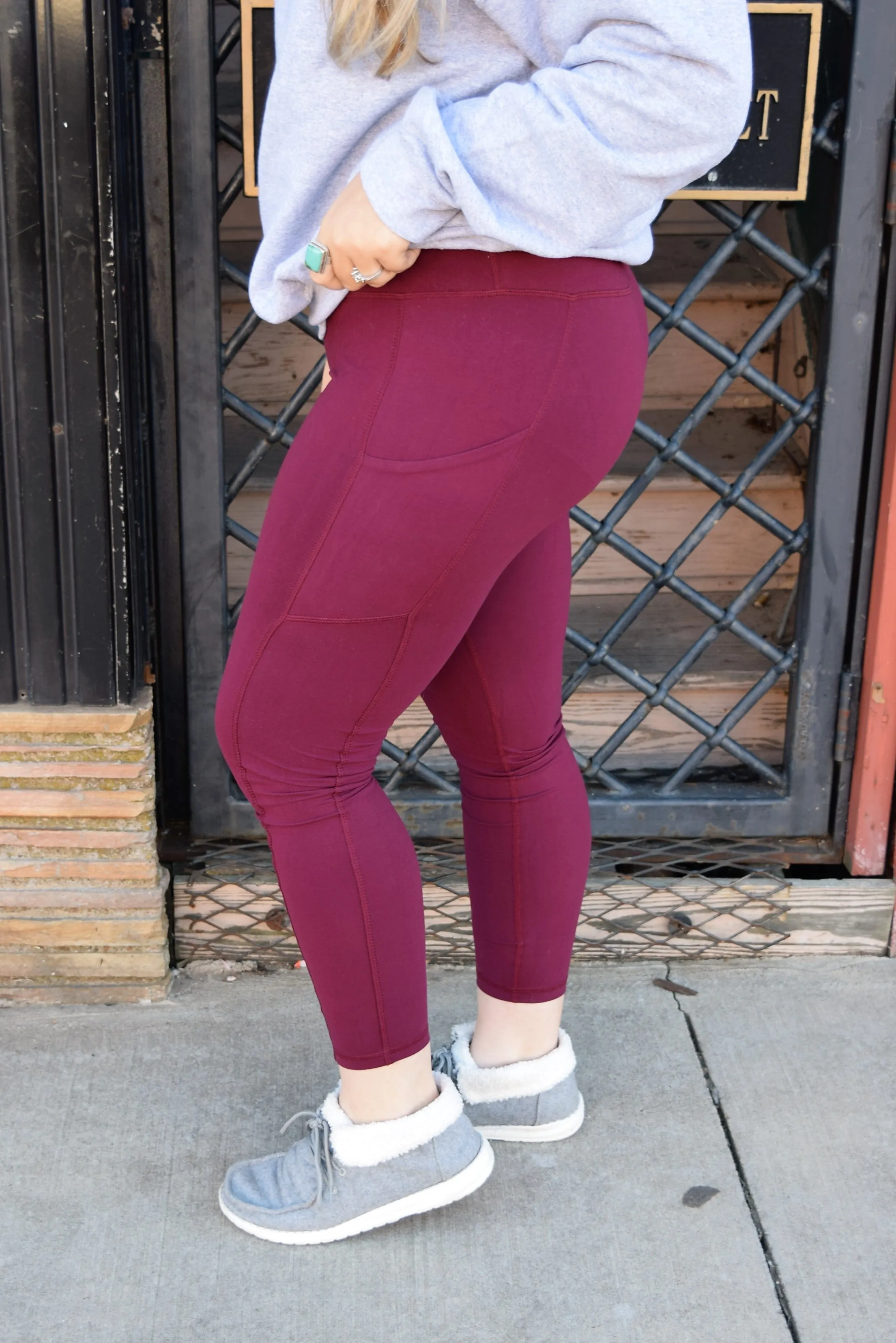 Burgundy Butter Yoga Leggings