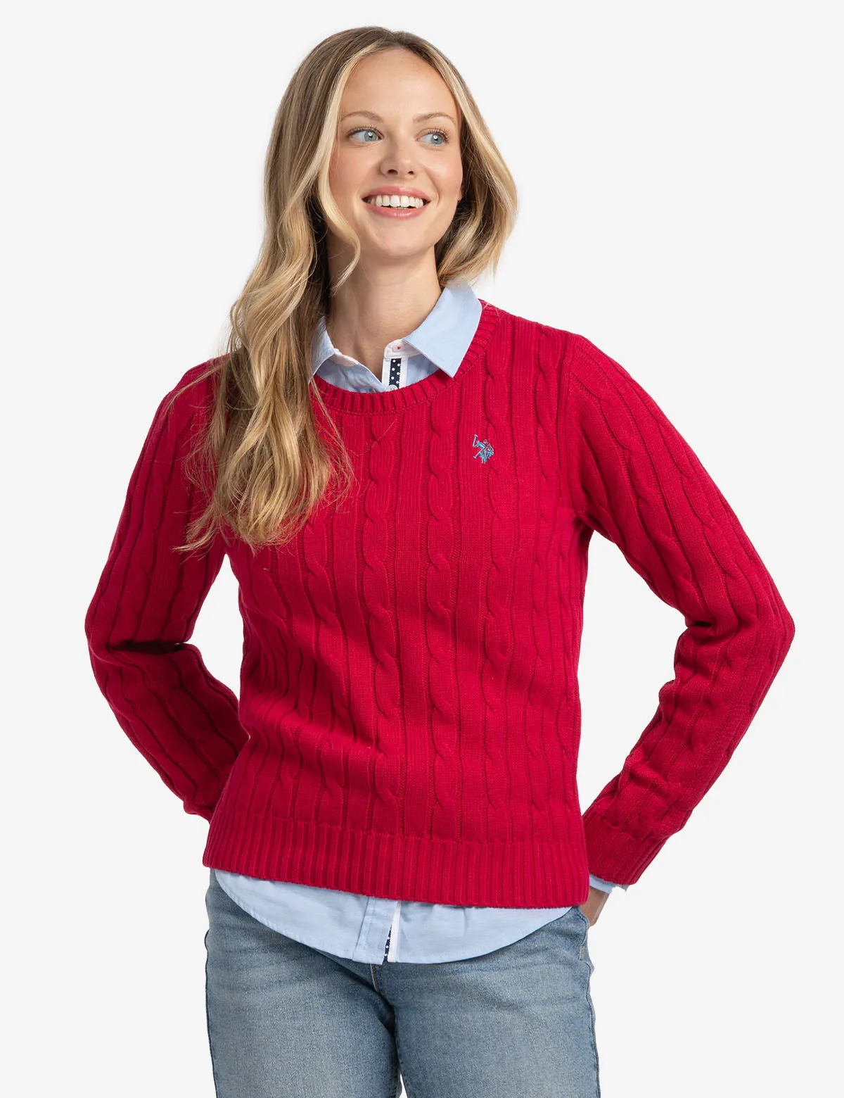 CABLE CREW NECK SWEATER