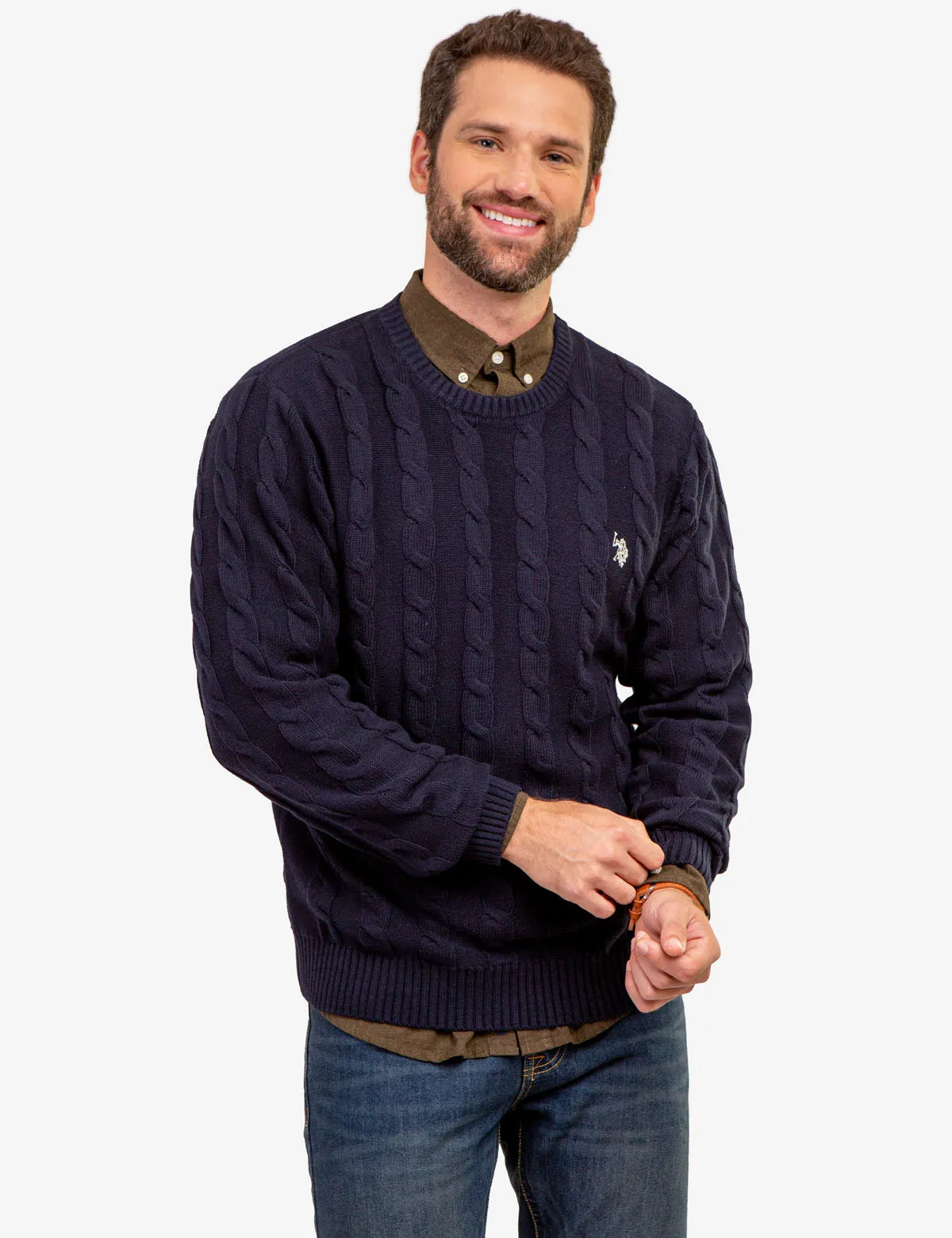 CABLE CREW NECK SWEATER