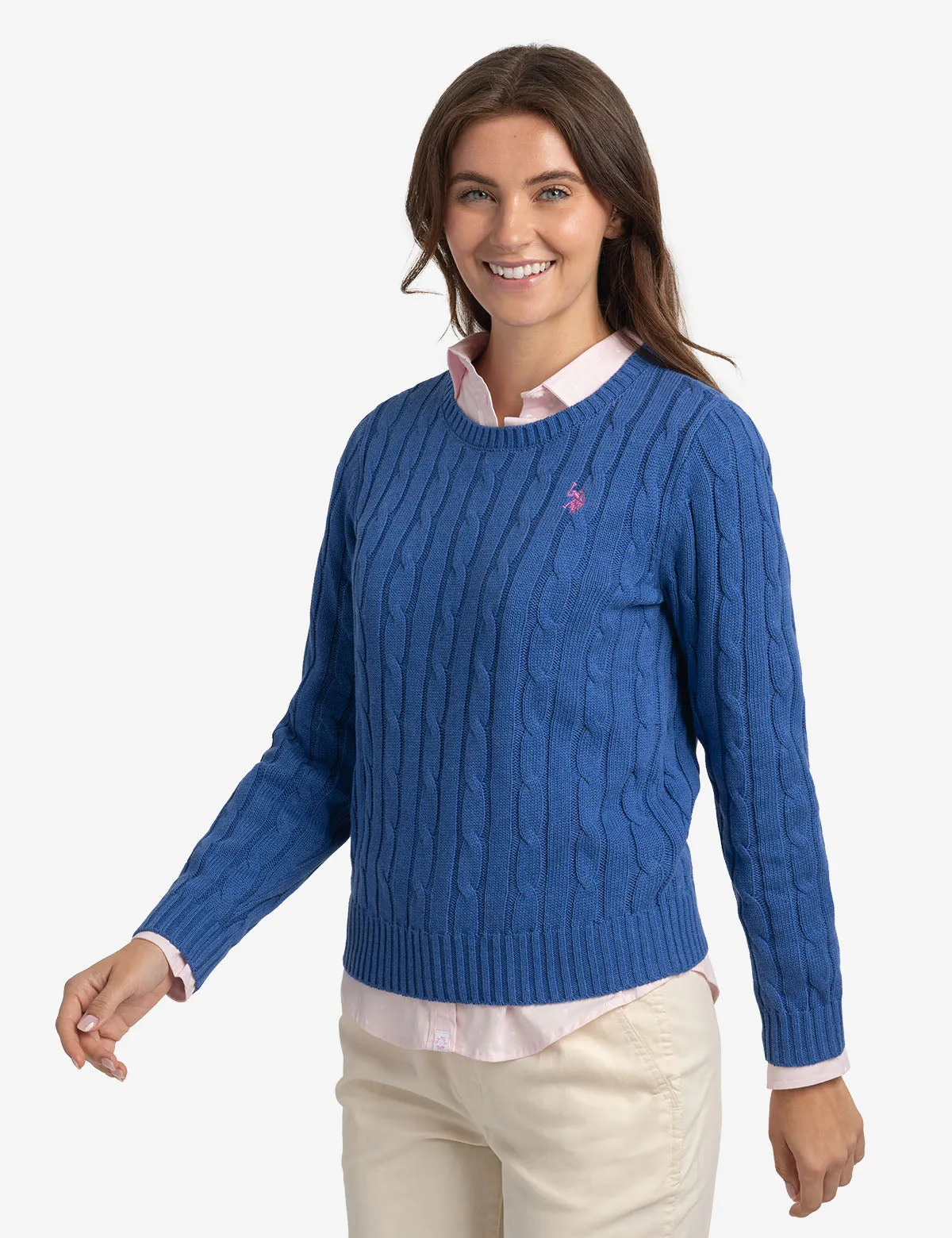 CABLE CREW NECK SWEATER