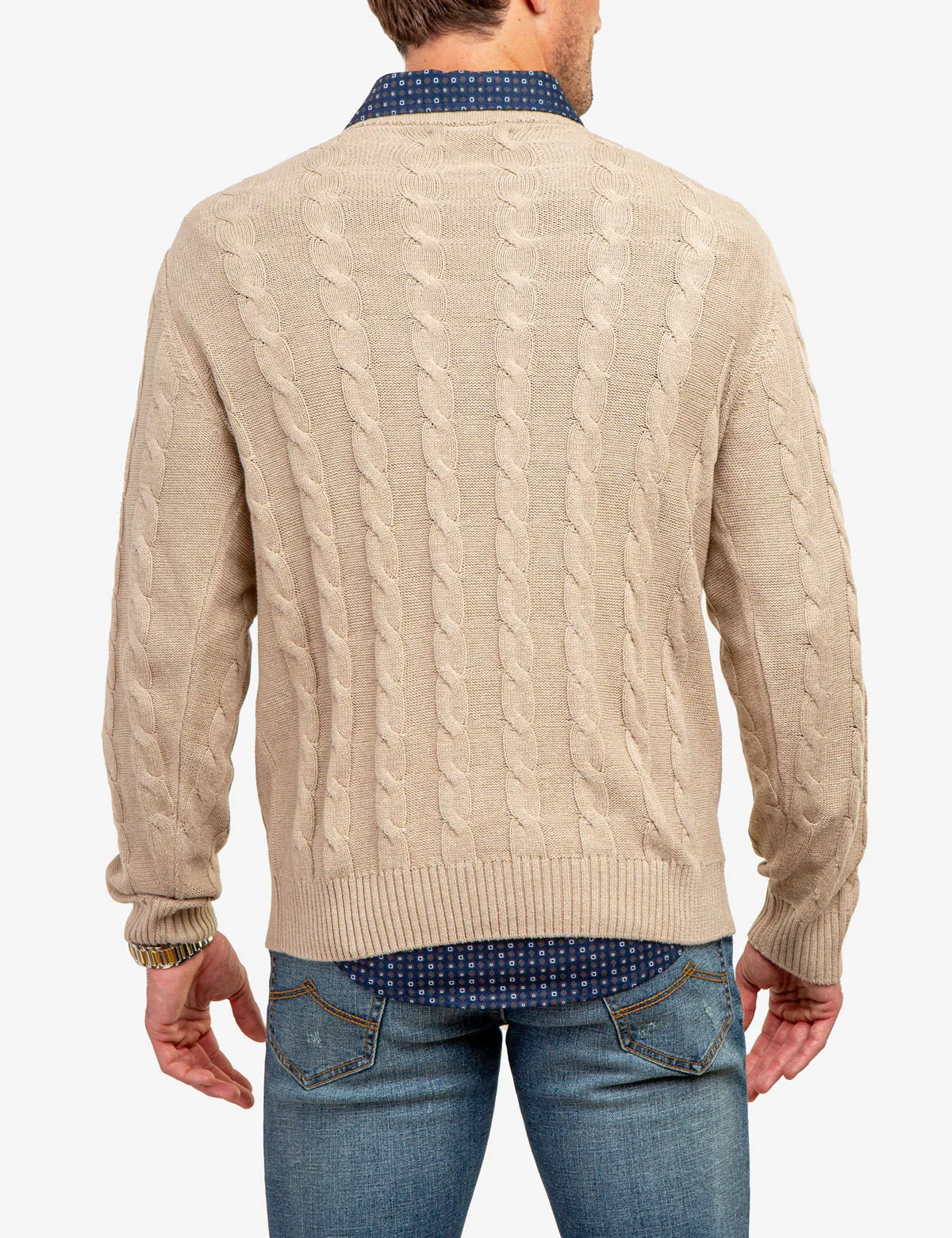 CABLE CREW NECK SWEATER