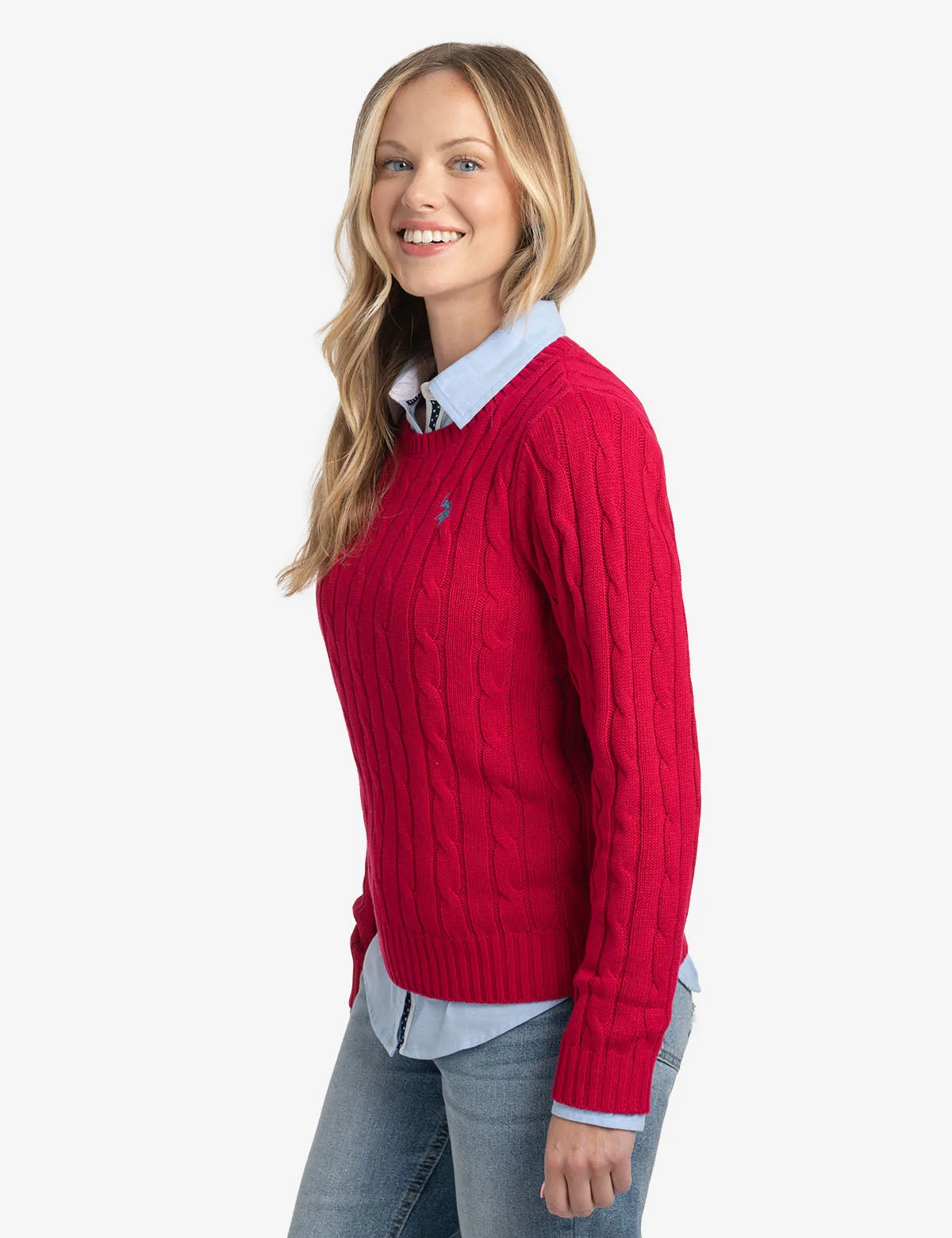 CABLE CREW NECK SWEATER