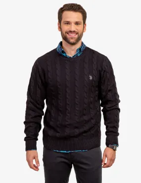 CABLE CREW NECK SWEATER