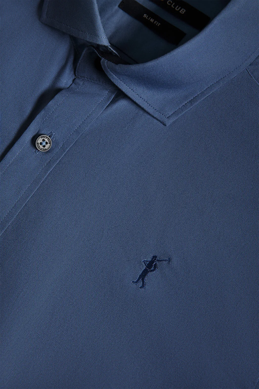 Camisa azul marino Oxford con contrastes y logo Rigby Go