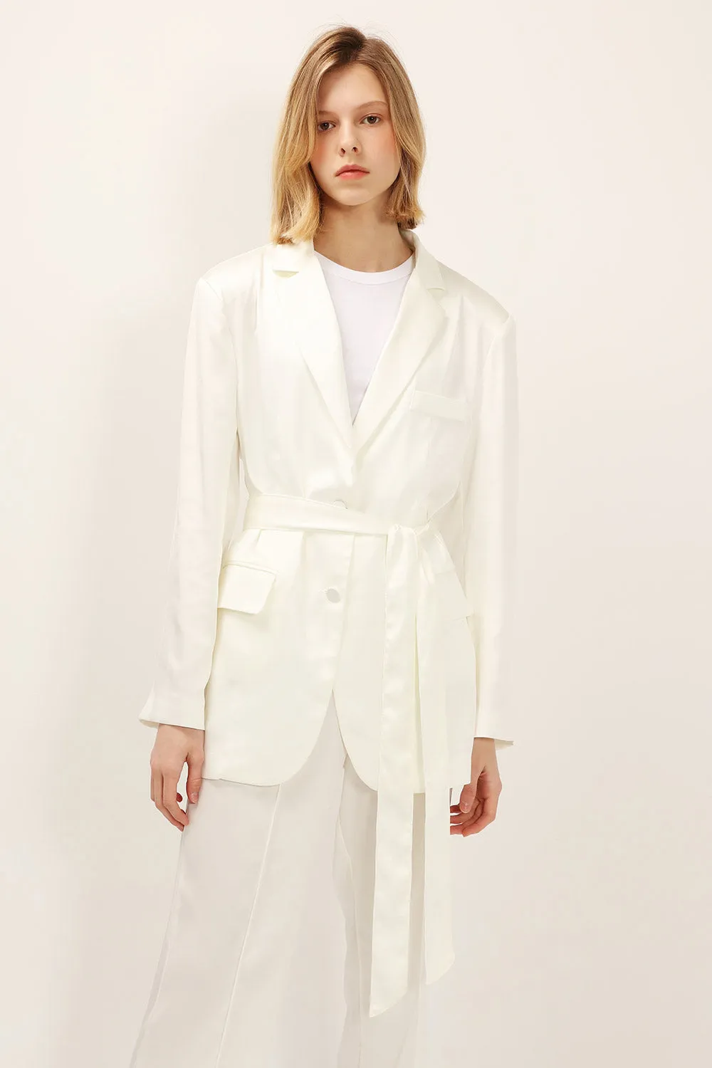 Cassidy Satin Jacket w/Belt