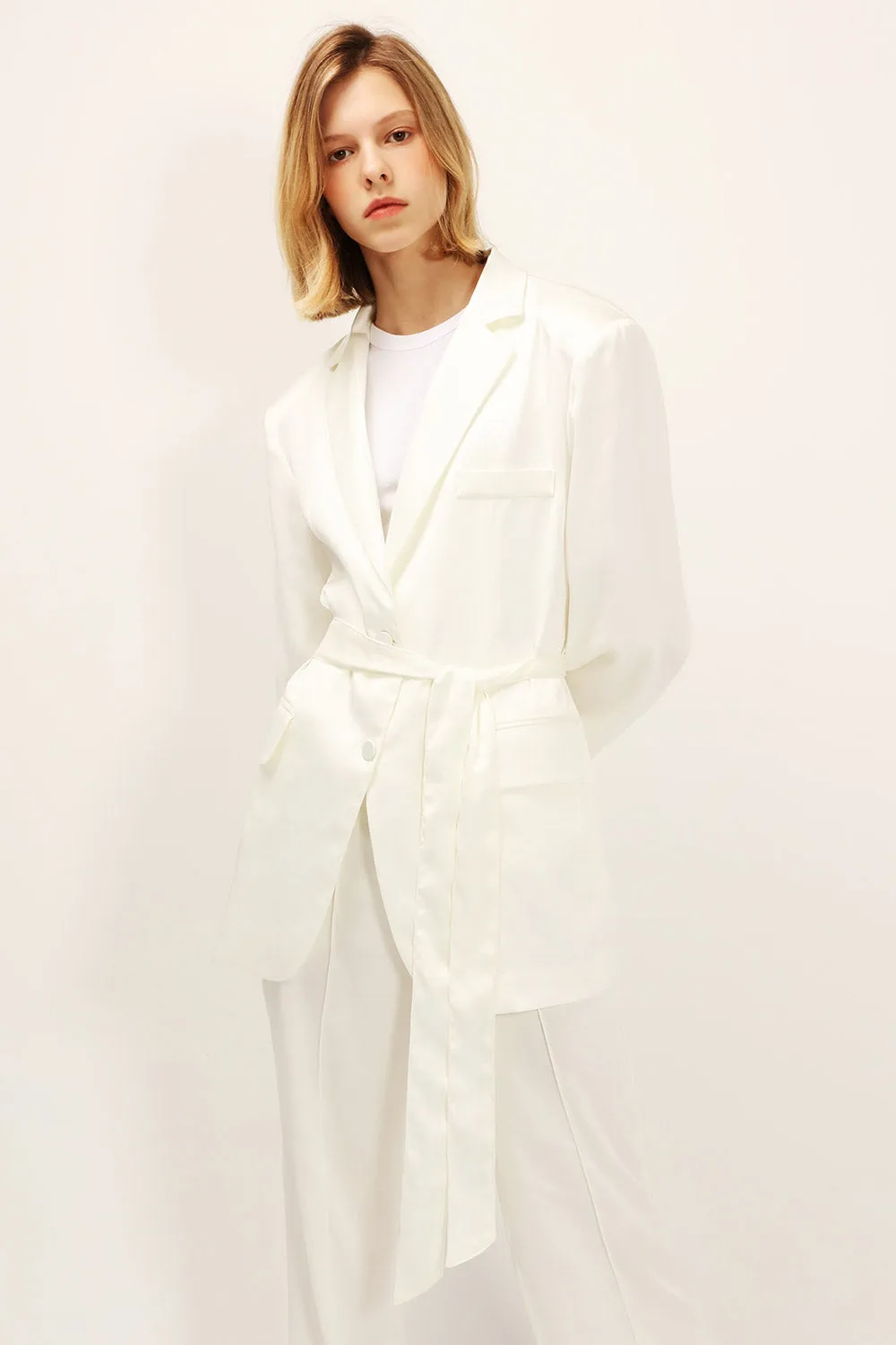 Cassidy Satin Jacket w/Belt