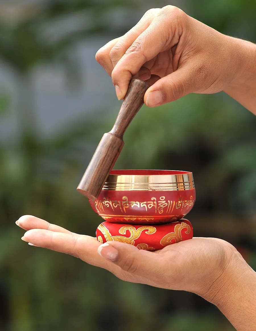 Chakra Colors and Black Painted Tibetan Singing Bowl