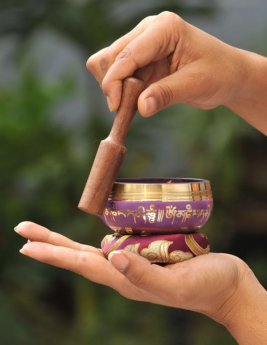 Chakra Colors and Black Painted Tibetan Singing Bowl