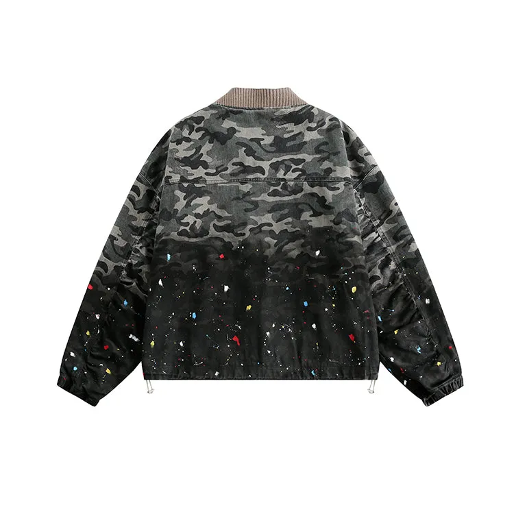 Chaos | Splattered Print Bomber Jacket