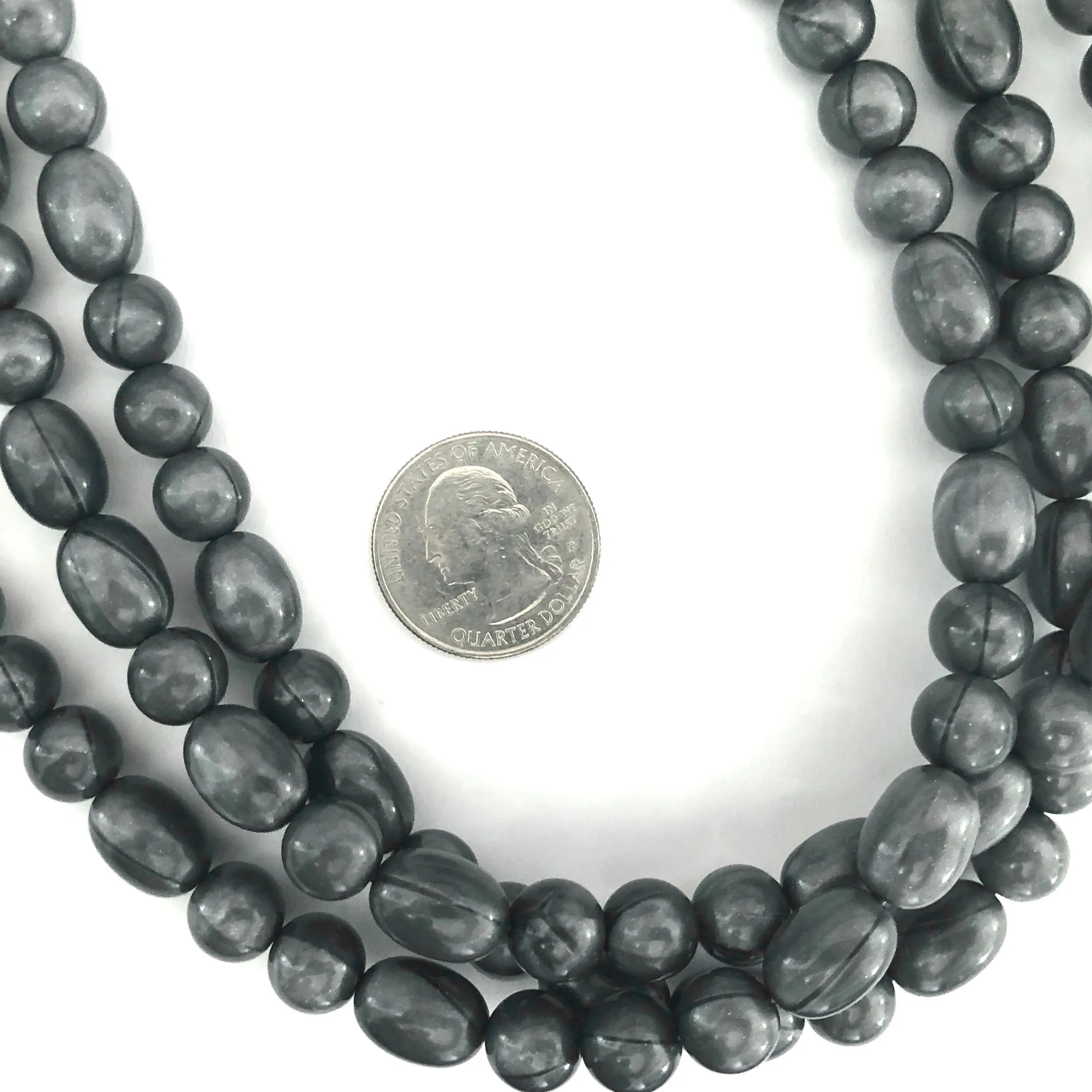 Charcoal Pearlized Beaded Morgan Necklace