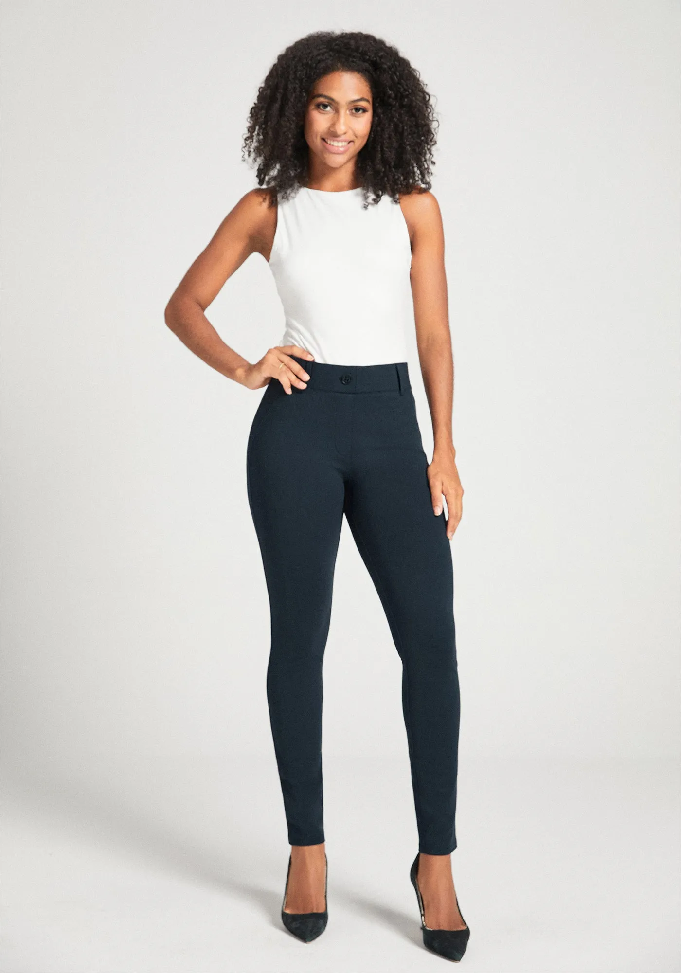 Classic Dress Pant Yoga Pant | Skinny (Navy)