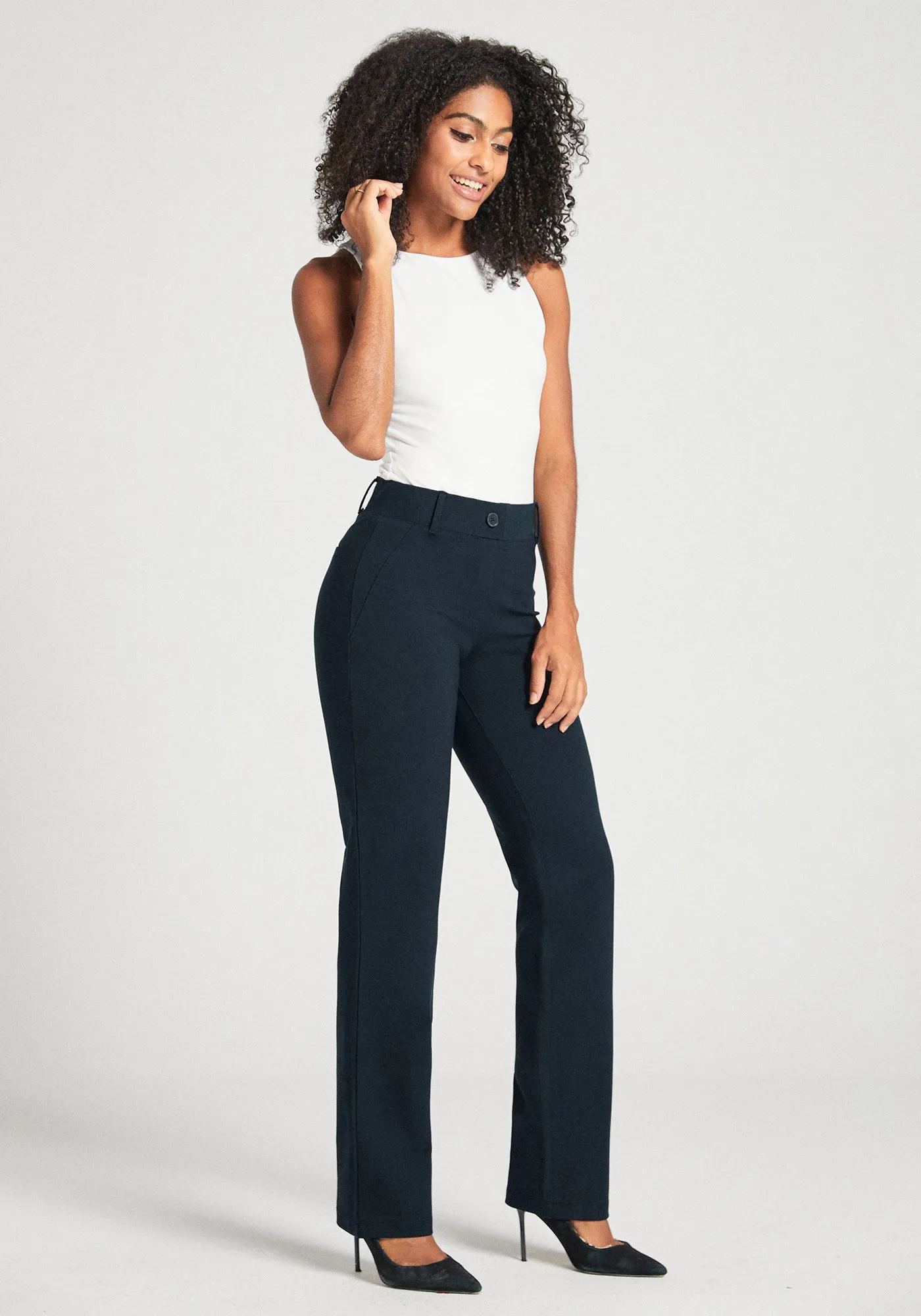 Classic Dress Pant Yoga Pant | Straight (Navy)