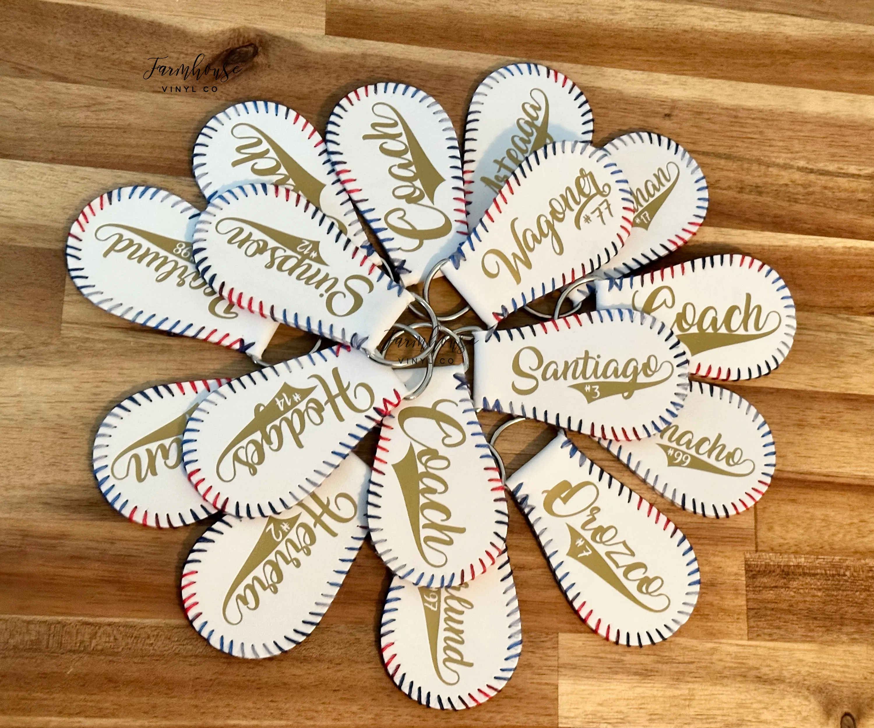 Custom Leather Baseball Keychain